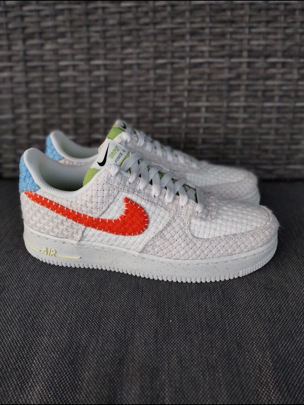 Nike Air Force 1 Hemp Sneakers Women’s 7.5 White Orange DV2117-100